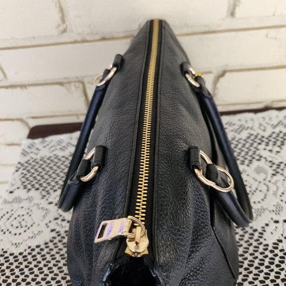 Coach Mini Emma Black Leather Shoulder Bag Handbag Purse - Picture 10 of 17